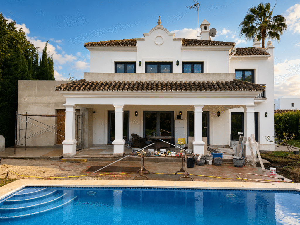 Ventanas PVC VEKA antracita en villa moderna cerca de Marbella