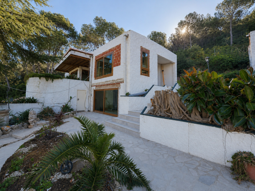 Reforma de villa en España con nuevas aperturas panorámicas