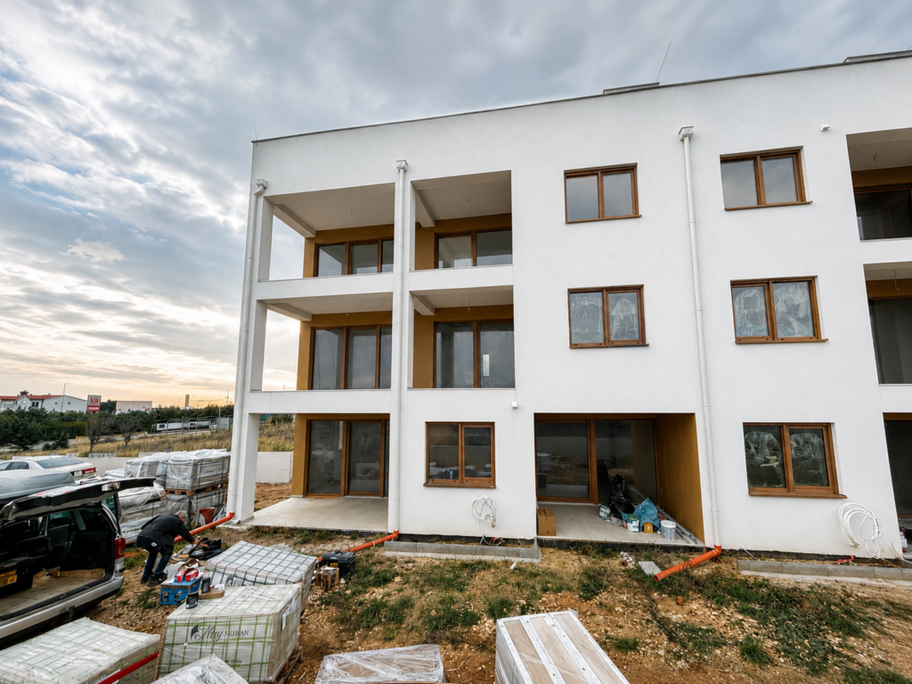 proyecto residencial de 12 apartamentos con ventanas Aluprof y persianas ocultas
