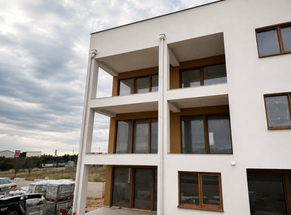 acristalamiento residencial moderno en Croacia con perfiles Aluprof color Winchester