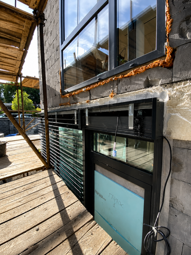 montaje de persianas exteriores en vivienda moderna