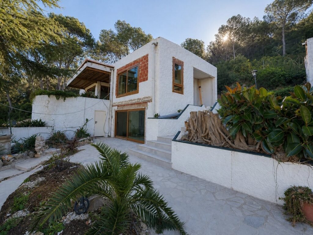 Reforma de villa en España con nuevas aperturas panorámicas